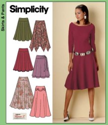 4883 SIMPLICITY HALF- 3/4 CIRCLE SHAPED YOKE SKIRTS PATTERN 12-18